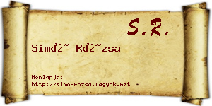 Simó Rózsa névjegykártya
